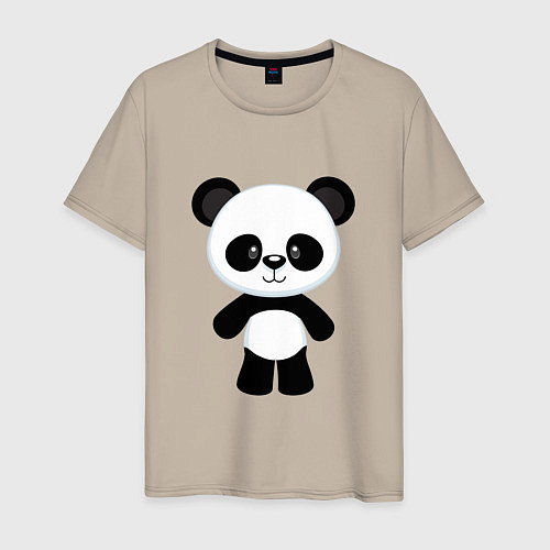 Мужская футболка Панда милашка / Миндальный – фото 1