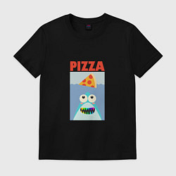 Футболка хлопковая мужская Pizza jaws, цвет: черный