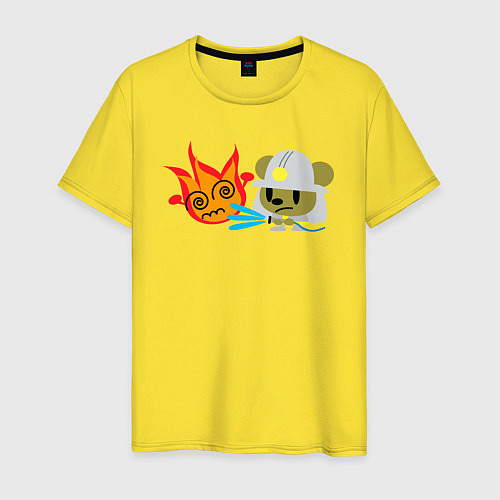 Мужская футболка Мышонок пожарный / Желтый – фото 1