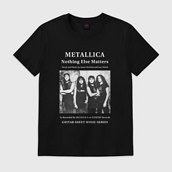 Футболка хлопковая мужская Metallica рок группа, цвет: черный