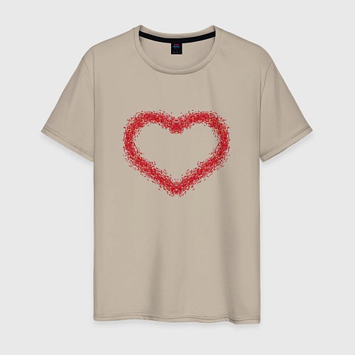 Мужская футболка Сердце в стиле импрессионизм / Миндальный – фото 1