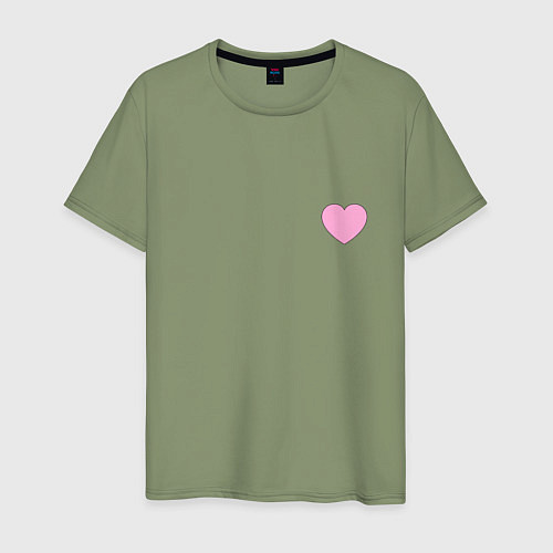 Мужская футболка Розовое сердечко - мини / Авокадо – фото 1
