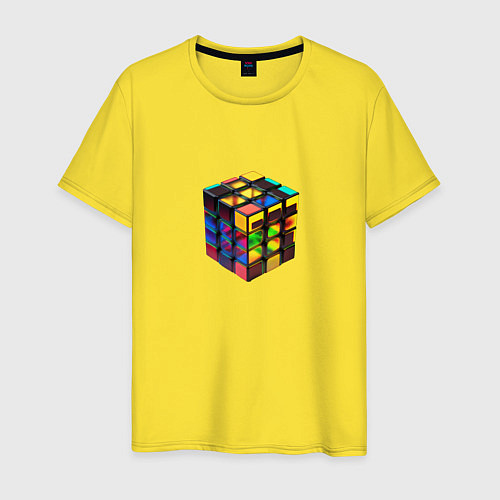 Мужская футболка Кубик-рубик / Желтый – фото 1