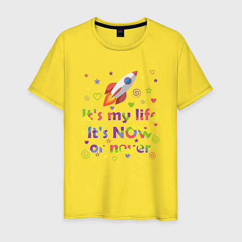 Мужская футболка Its my life rocket / Желтый – фото 1