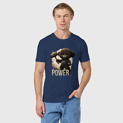 Футболка хлопковая мужская Animal power, цвет: тёмно-синий — фото 2