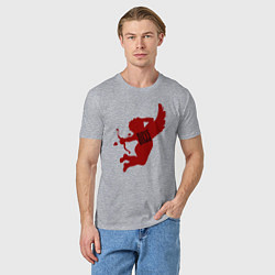 Футболка хлопковая мужская Босс - купидон, цвет: меланж — фото 2