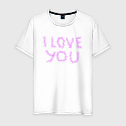 Футболка хлопковая мужская I love you art, цвет: белый