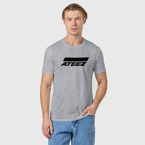 Мужская футболка Ateez big logo / Меланж – фото 3