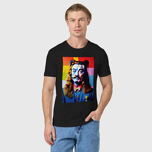 Мужская футболка Salvador Dali and neural network / Черный – фото 3