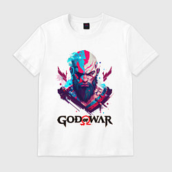 Футболка хлопковая мужская God of War, Kratos, цвет: белый