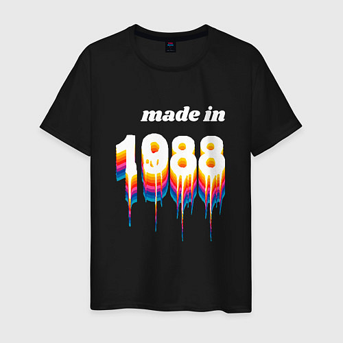 Мужская футболка Made in 1988 liquid art / Черный – фото 1