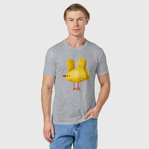 Мужская футболка Желтая птичка / Меланж – фото 3