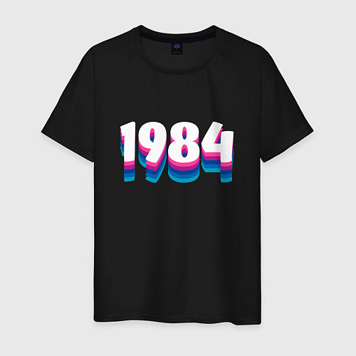 Мужская футболка Made in 1984 vintage art / Черный – фото 1