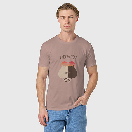Мужская футболка Коты на закате / Пыльно-розовый – фото 3