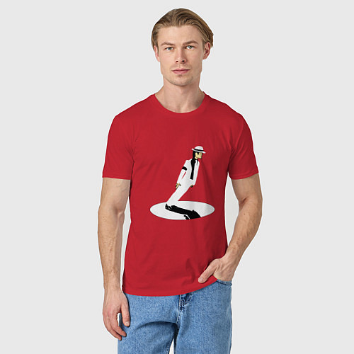 Мужская футболка Тень Майкла Джексона / Красный – фото 3