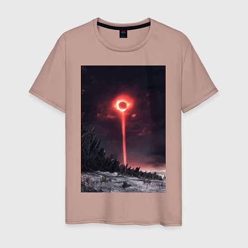 Мужская футболка Dark souls 3 Черное солнце / Пыльно-розовый – фото 1