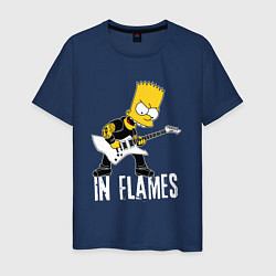 Футболка хлопковая мужская In Flames Барт Симпсон рокер, цвет: тёмно-синий