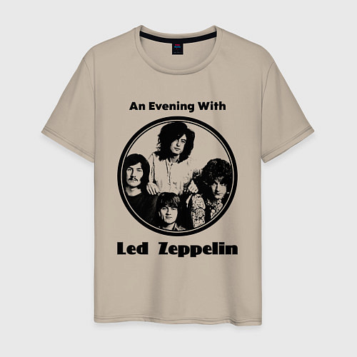 Мужская футболка Led Zeppelin retro / Миндальный – фото 1