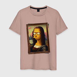 Футболка хлопковая мужская Mona Simpson, цвет: пыльно-розовый