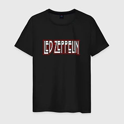 Футболка хлопковая мужская Led Zeppelin логотип, цвет: черный