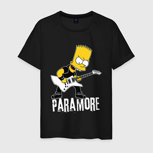 Мужская футболка Paramore Барт Симпсон рокер / Черный – фото 1