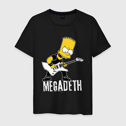 Мужская футболка Megadeth Барт Симпсон рокер / Черный – фото 1