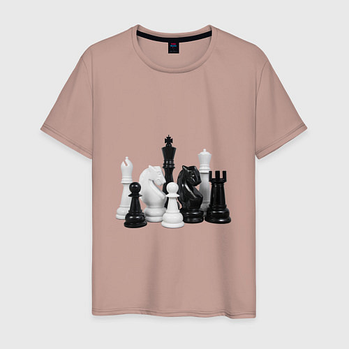 Мужская футболка Фигуры шахматиста / Пыльно-розовый – фото 1