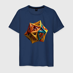 Футболка хлопковая мужская Геометрический многоугольник, цвет: тёмно-синий