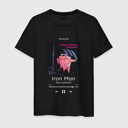 Мужская футболка Black Sabbath Iron Man плеер / Черный – фото 1