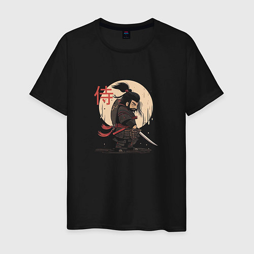 Мужская футболка Chibi samurai / Черный – фото 1