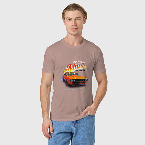 Мужская футболка Маслкар Chevrolet Camaro SS 1968 года / Пыльно-розовый – фото 3