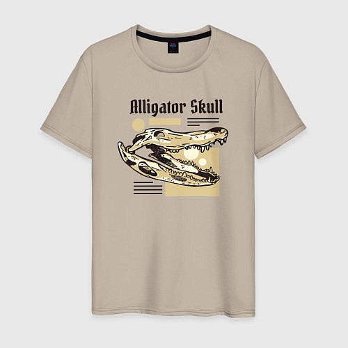 Мужская футболка Alligator skull / Миндальный – фото 1