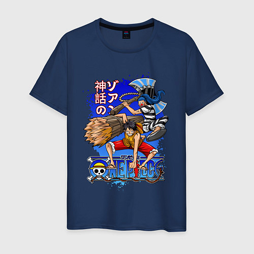 Мужская футболка Манки Д Луффи и Багги / Тёмно-синий – фото 1