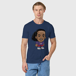 Футболка хлопковая мужская Ronaldinho Barcelona, цвет: тёмно-синий — фото 2