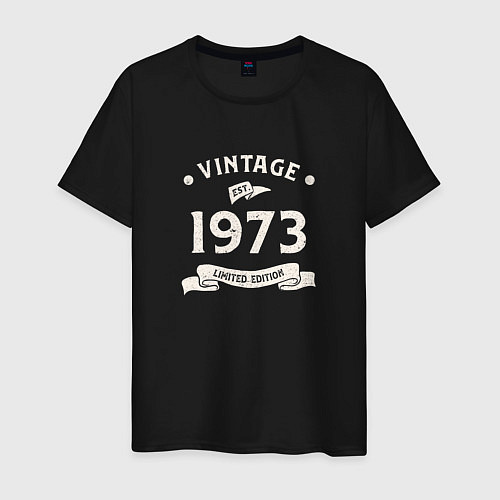 Мужская футболка Винтаж 1973 ограниченный выпуск / Черный – фото 1