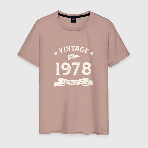Мужская футболка Винтаж 1978 ограниченный выпуск / Пыльно-розовый – фото 1