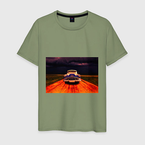 Мужская футболка Классический американский автомобиль Chevrolet 210 / Авокадо – фото 1