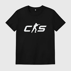Футболка хлопковая мужская Counter Strike 2 logo, цвет: черный