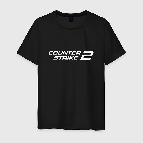 Мужская футболка Counter strike 2 лого белый / Черный – фото 1