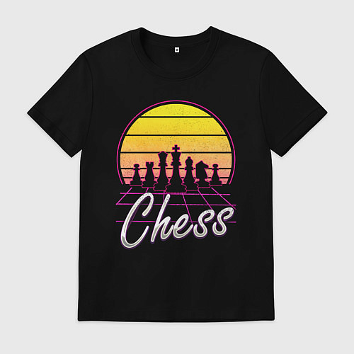 Мужская футболка Шахматы ретро стиль / Черный – фото 1