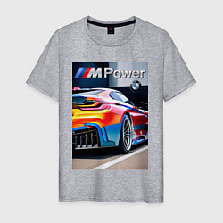 Футболка хлопковая мужская BMW M Power - motorsport, цвет: меланж
