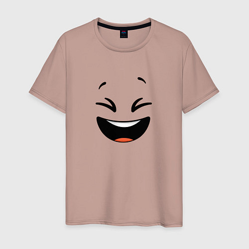 Мужская футболка Смайлик смех / Пыльно-розовый – фото 1