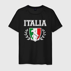 Футболка хлопковая мужская Italy map, цвет: черный