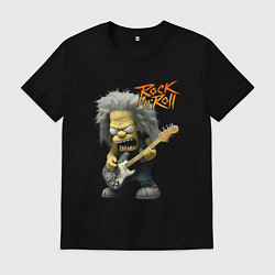 Футболка хлопковая мужская Rock Simpsons style, цвет: черный