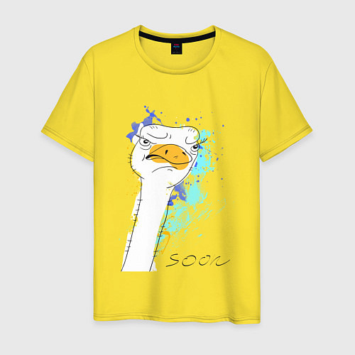 Мужская футболка Злобный страус: soon / Желтый – фото 1