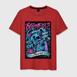 Футболка хлопковая мужская Blink 182 рок группа, цвет: красный
