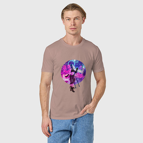Мужская футболка Джинкс с кристаллом / Пыльно-розовый – фото 3