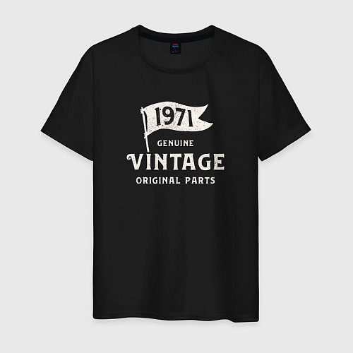 Мужская футболка 1971 подлинный винтаж - оригинальные детали / Черный – фото 1