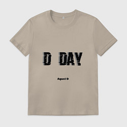 Футболка хлопковая мужская D DAY Agust D, цвет: миндальный