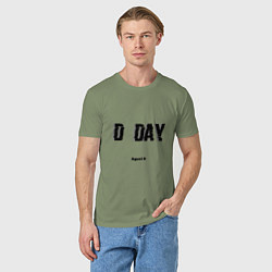 Футболка хлопковая мужская D DAY Agust D, цвет: авокадо — фото 2